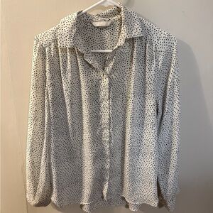Polka Dot Button-Up Blouse